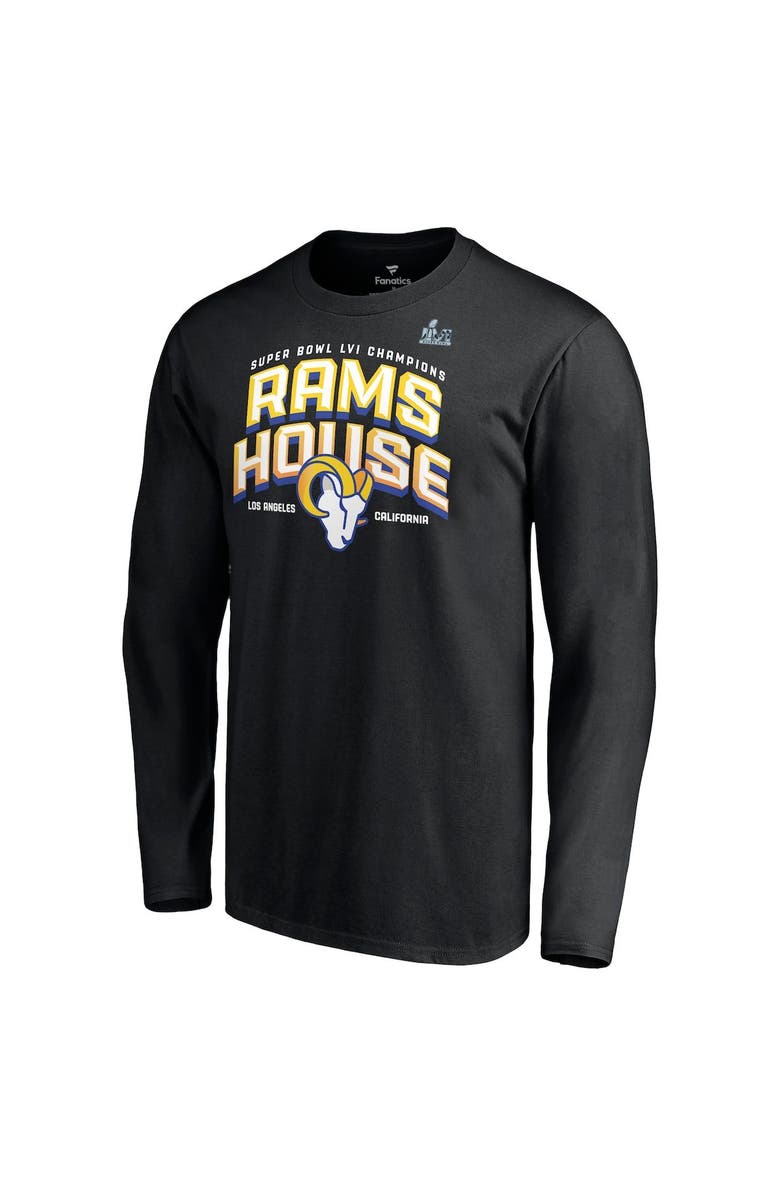 FANATICS Men's Fanatics Branded Black Los Angeles Rams Super Bowl LVI Champions Hometown Long Sleeve T-Shirt, Alternate, color, 