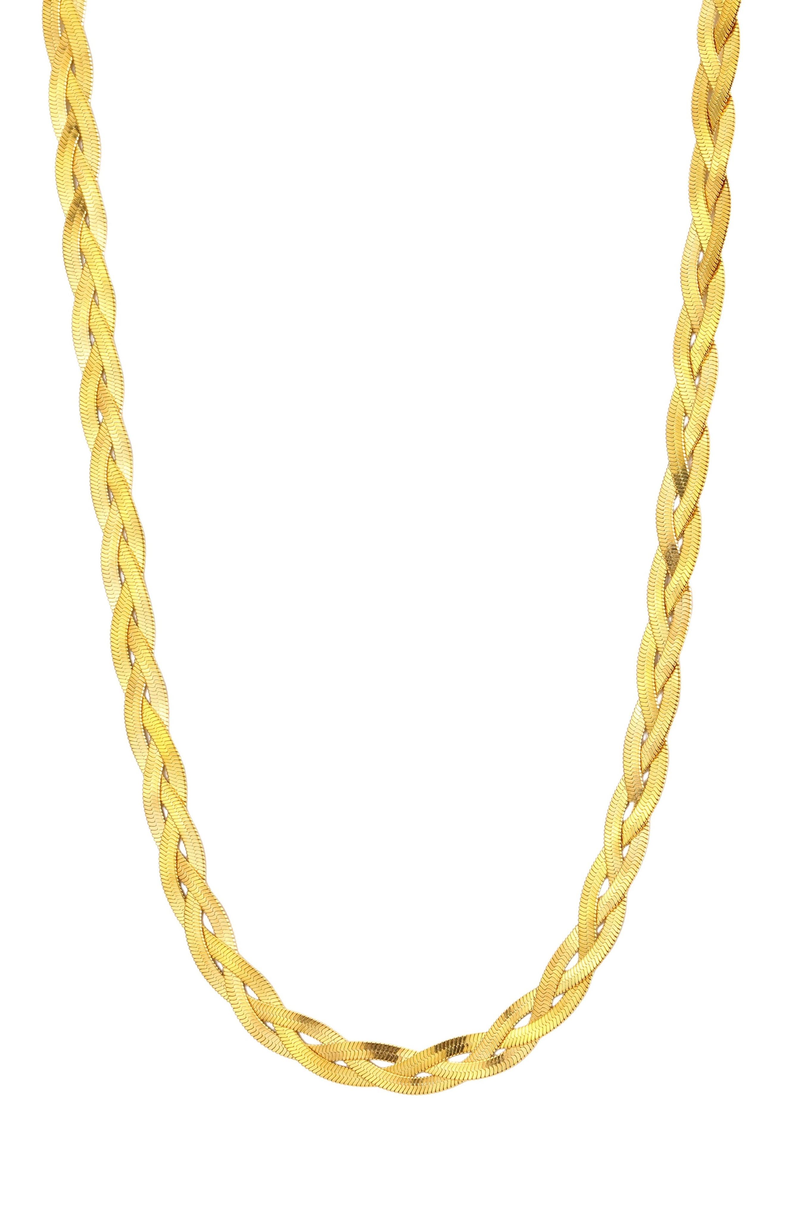 Adornia 18k Gold Plate Braided Herringbone Necklace (Women) | Nordstromrack