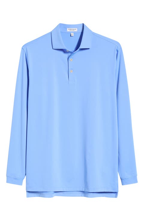 Summer Comfort Solid Long Sleeve Performance Jersey Polo