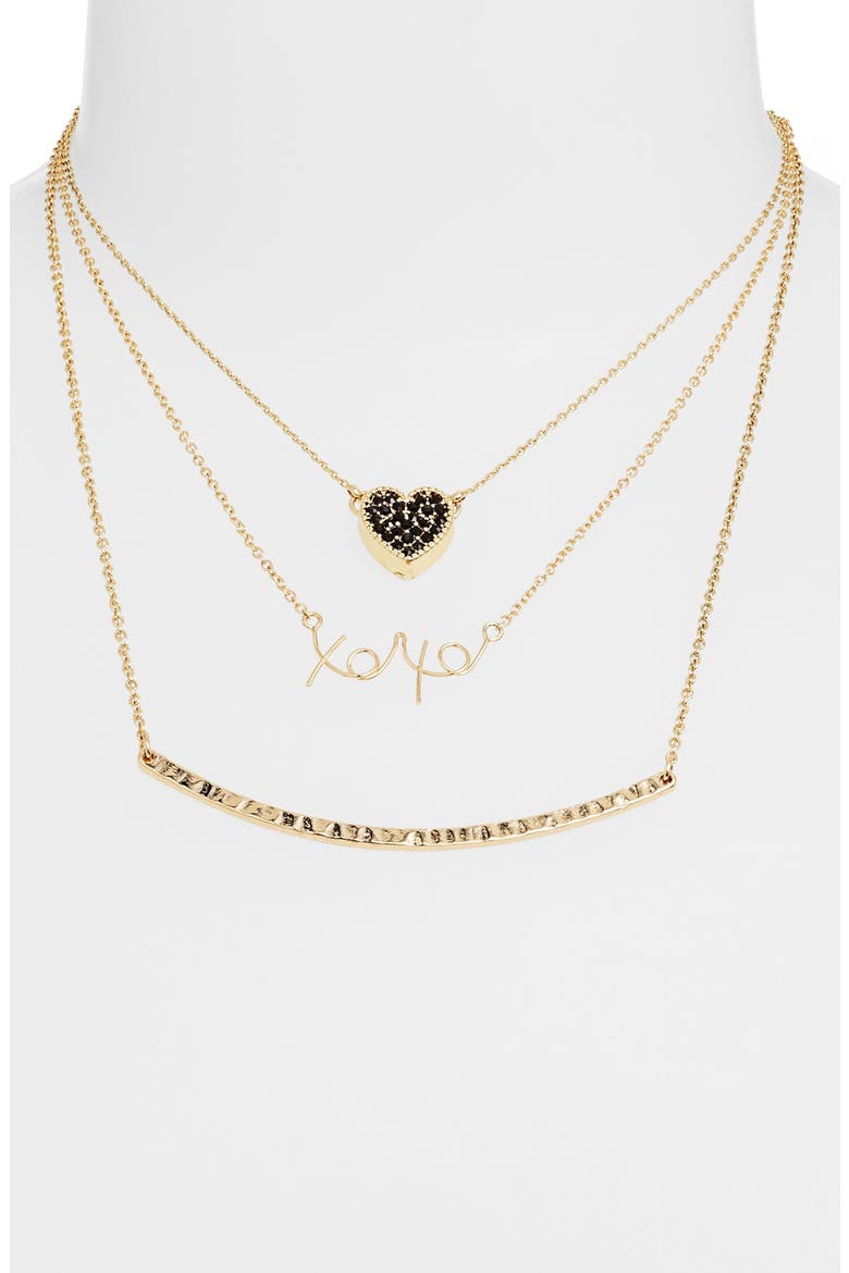 Curved Bar Necklace, Alternate, color, RHODIUM