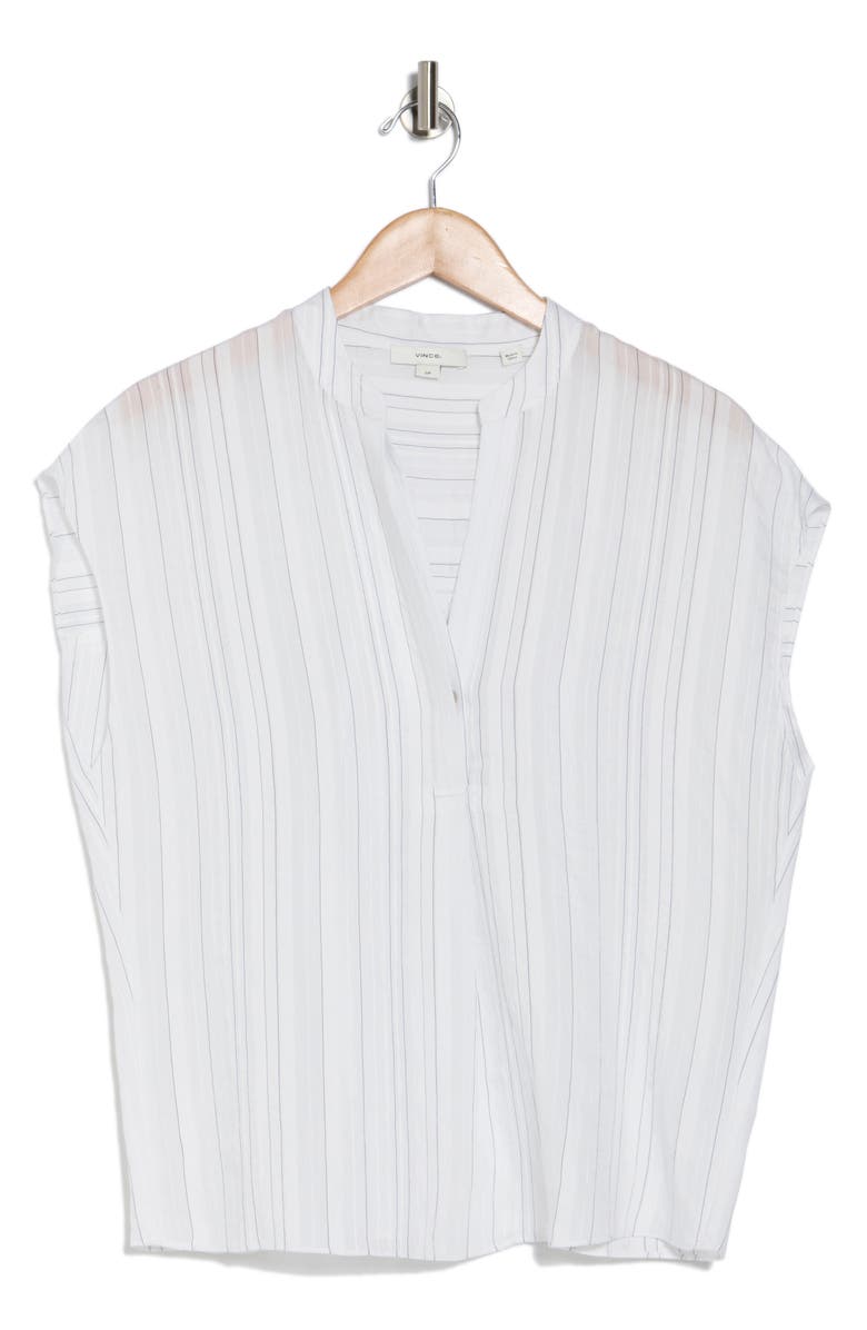 Vince Split Neck Dolman Sleeve Top, Alternate, color, Optic White/ Coastal