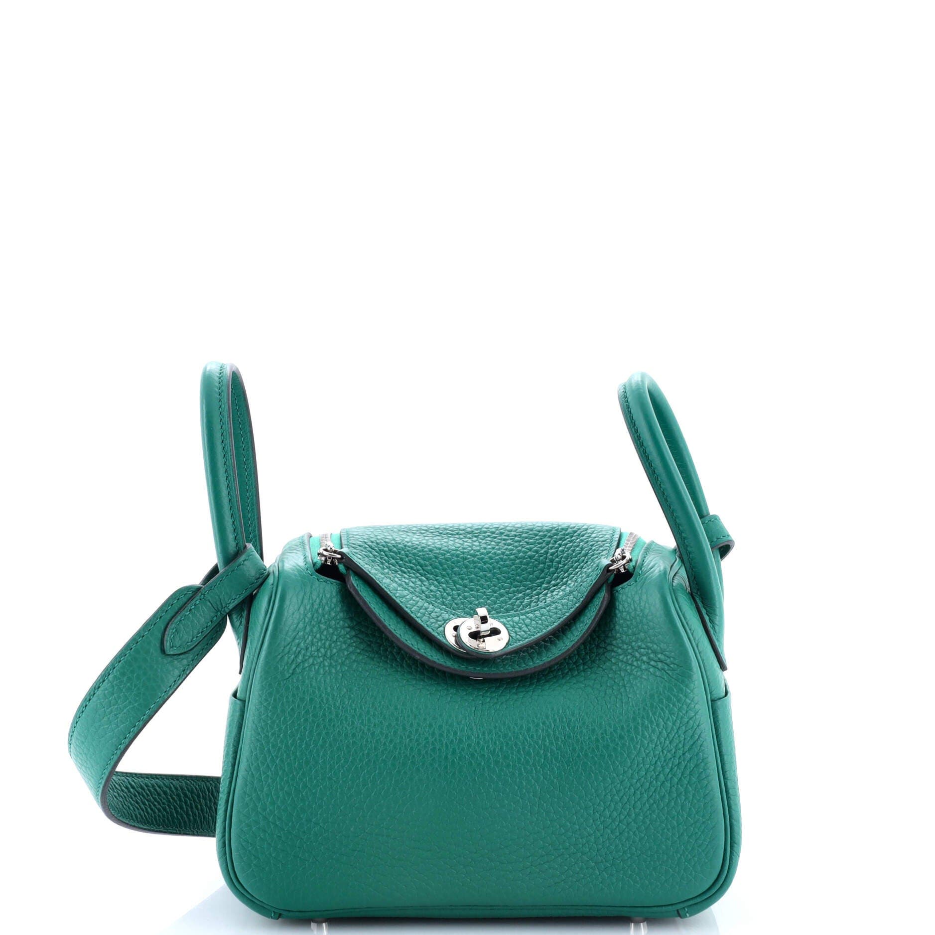 Pre-Owned Hermes Lindy Bag Clemence Mini, Main, color, Vert Vertigo