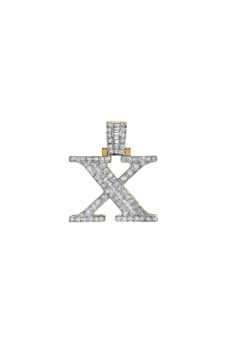 X Initial Diamond Pendant 10K Yellow Gold - 0.97 Carats, Main, color, 10K Yellow Gold
