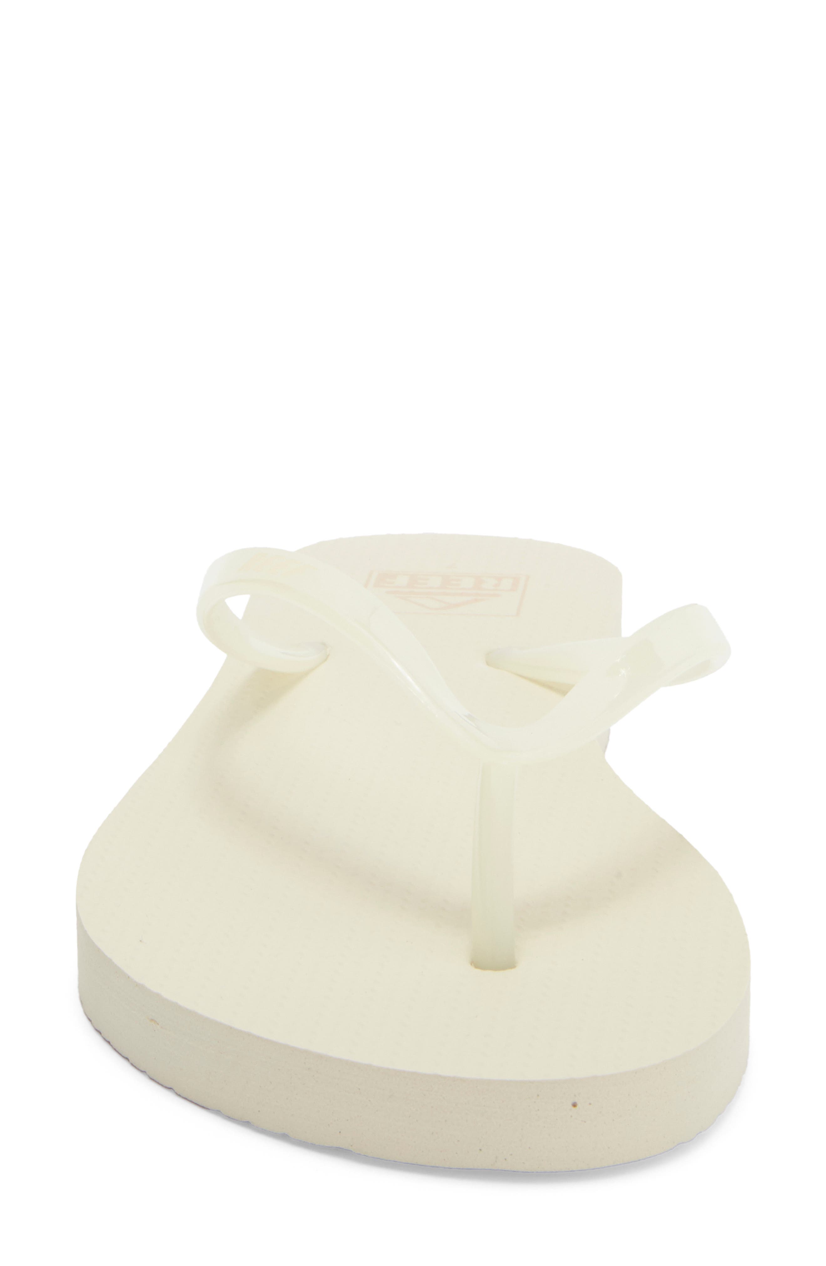 Reef Seaside Jelly Strap Flip Flop, Alternate, color, Clear/ White