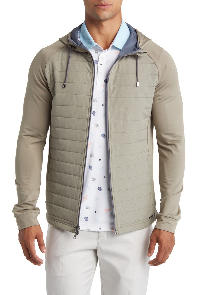 Coleman Textured Water Resistant Hoodie, Main, color, OLIVE-GRAY