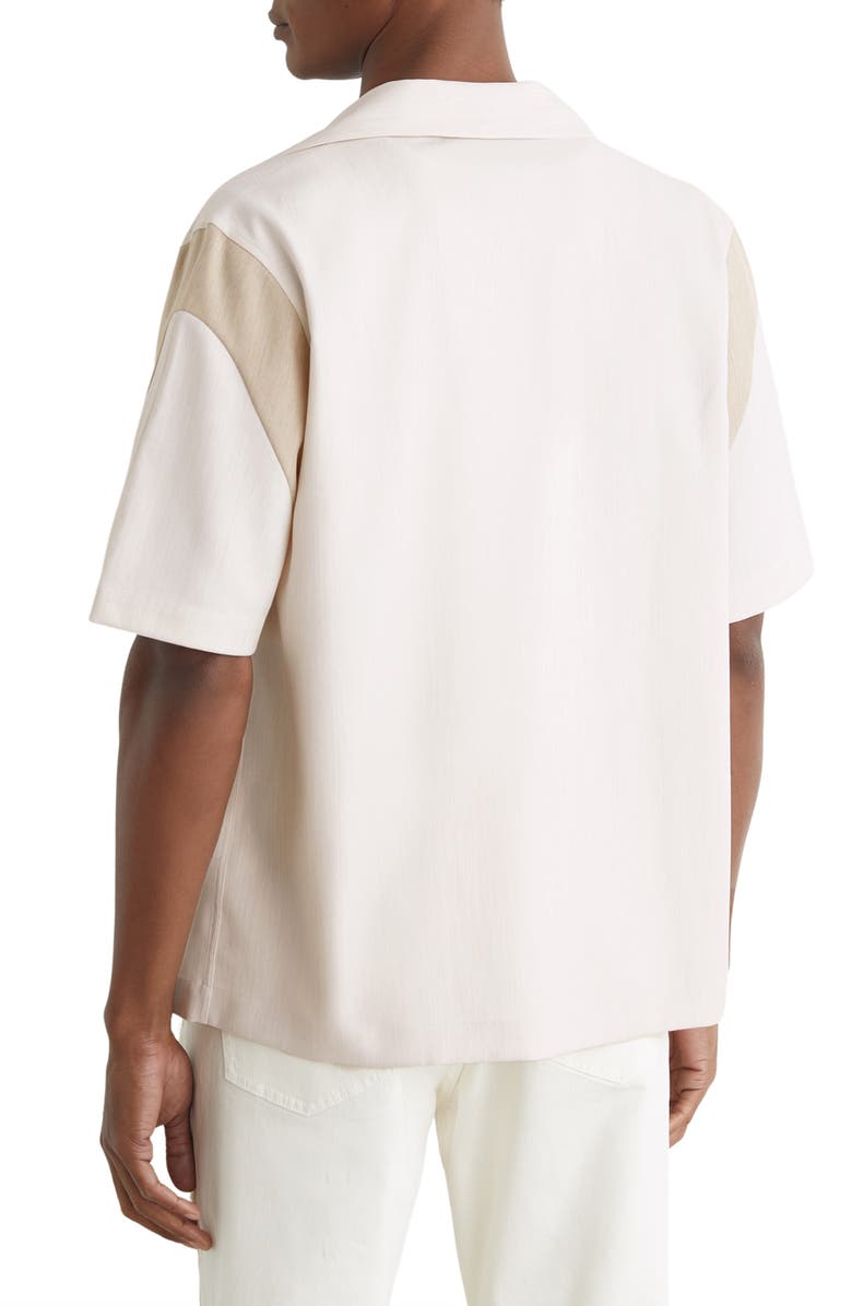 Reiss Fortuna Short Sleeve Button-Up Shirt, Alternate, color, Oatmeal