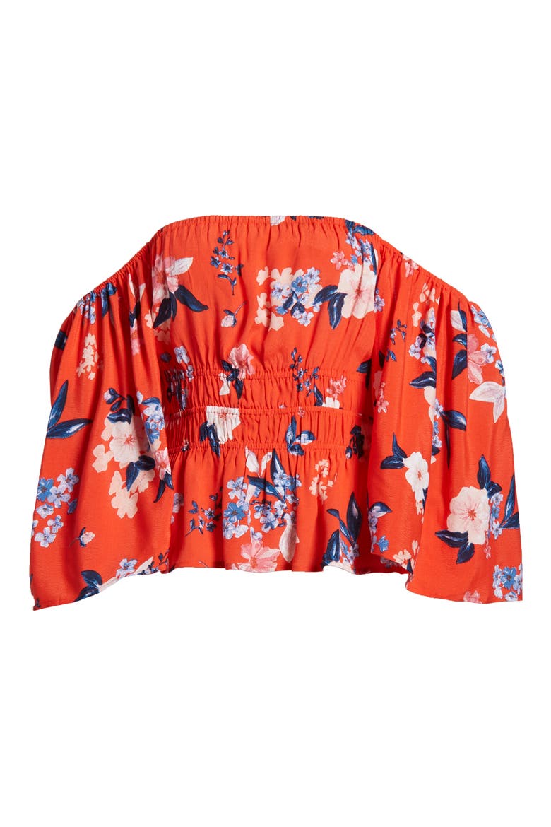 Barr Off the Shoulder Blouse, Alternate, color, POPPY RED