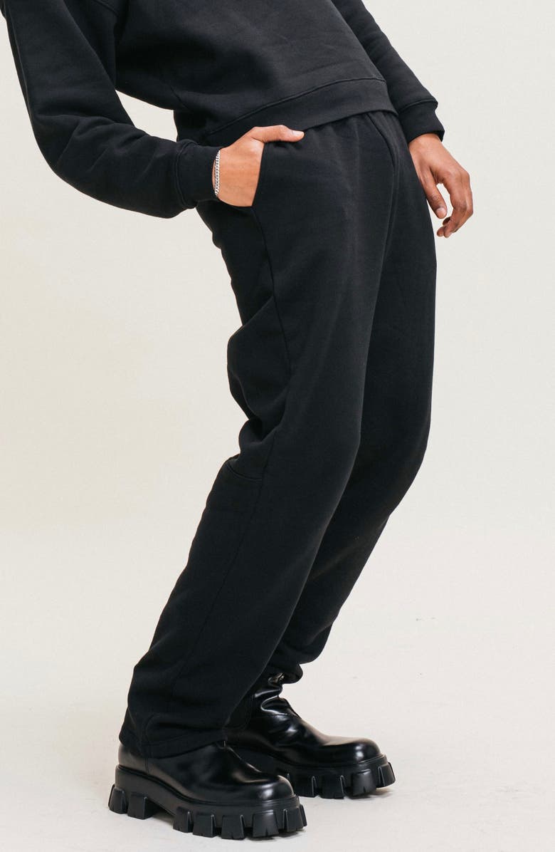 Ocio Organic Cotton Teddy Straight Leg Pant, Alternate, color, Black
