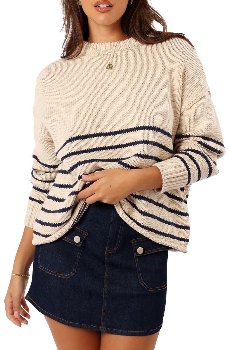 Petal & Pup Tenzie Stripe Crewneck Sweater, Main, color,