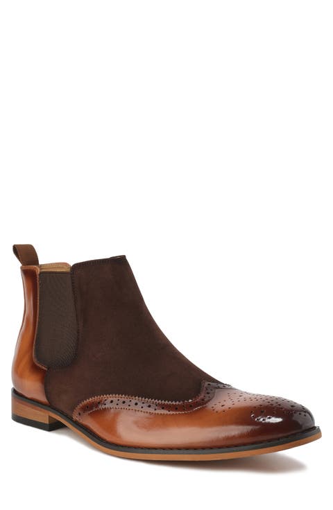 Wingtip Brogue Two-Tone Chelsea Boot (Men)