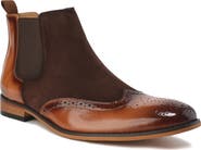 Gino Vitale Wingtip Brogue Two-Tone Chelsea Boot