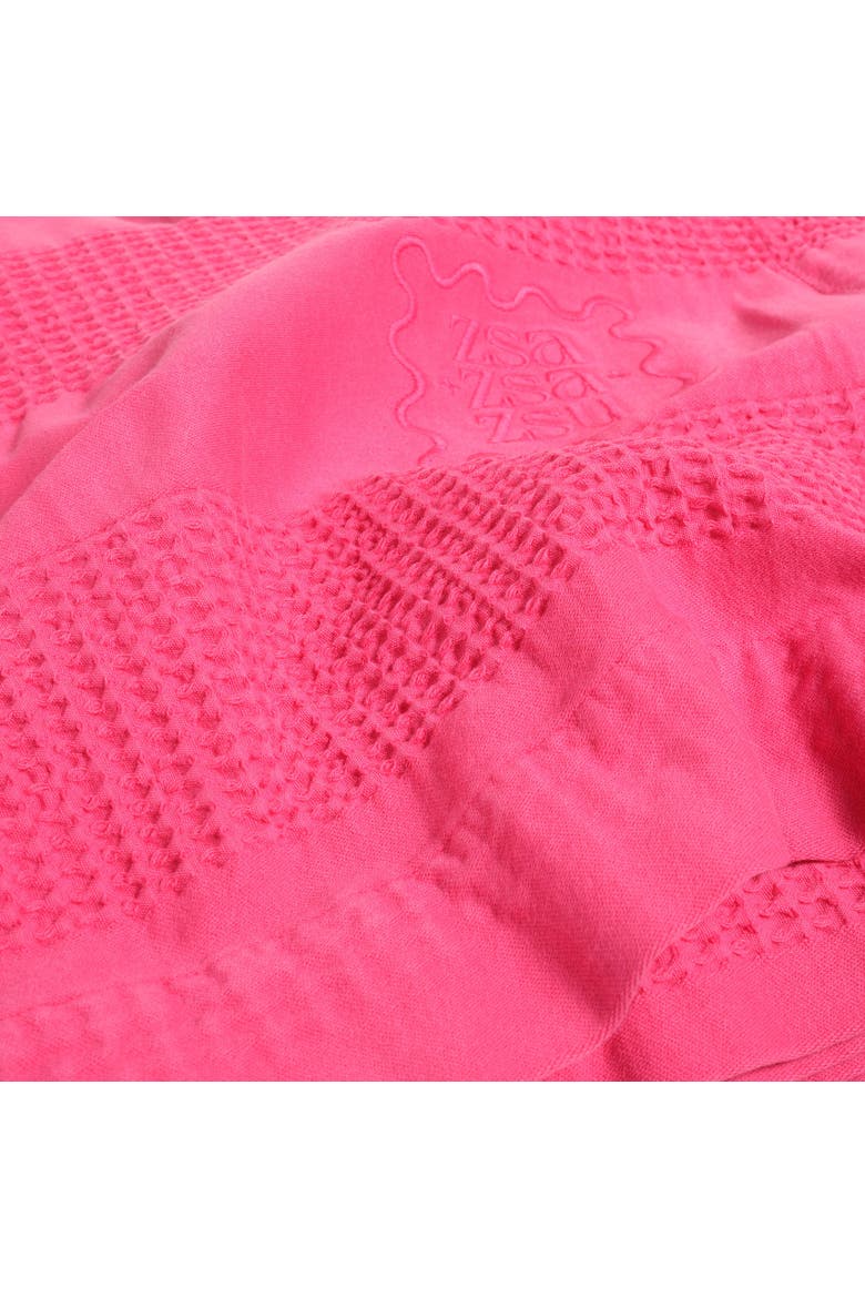 Braga Waffle King Size 100% 94.5" x 86.5" Artisan Design, Alternate, color, Pink