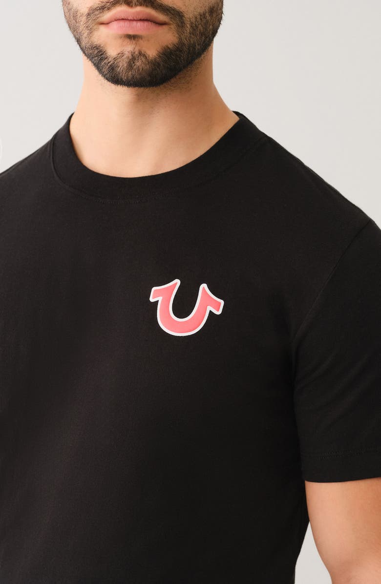 True Religion Horseshoe Buddha Graphic T-Shirt, Alternate, color, Jet Black