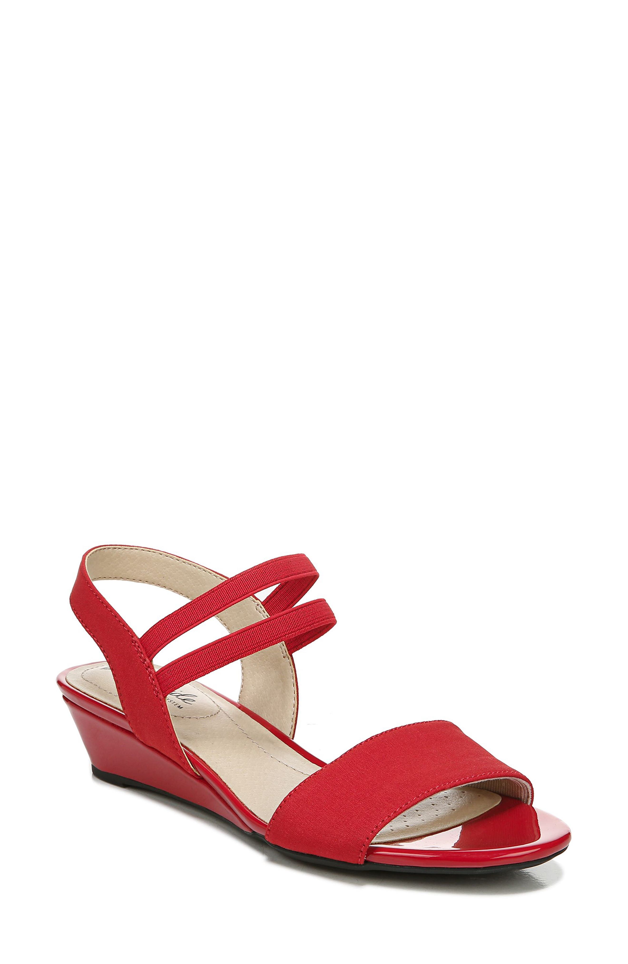 LifeStride SHOES Yolo Wedge Sandal, Main, color, Red