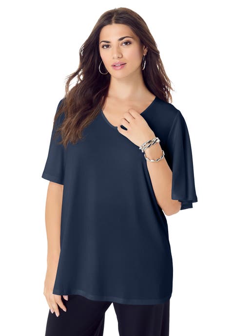 Flutter Sleeve Ultrasmooth® Fabric Tee