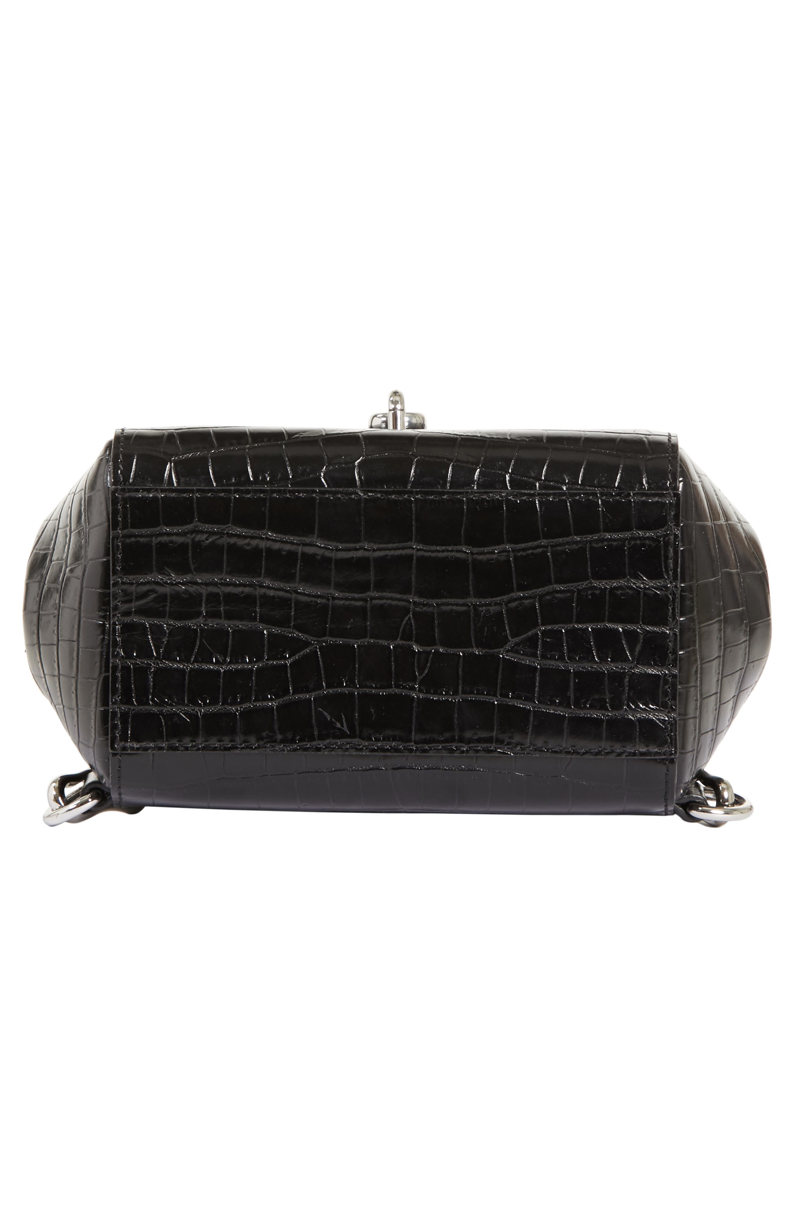 Alexander Wang Hook Mini Croc Embossed Leather Backpack, Alternate, color, 