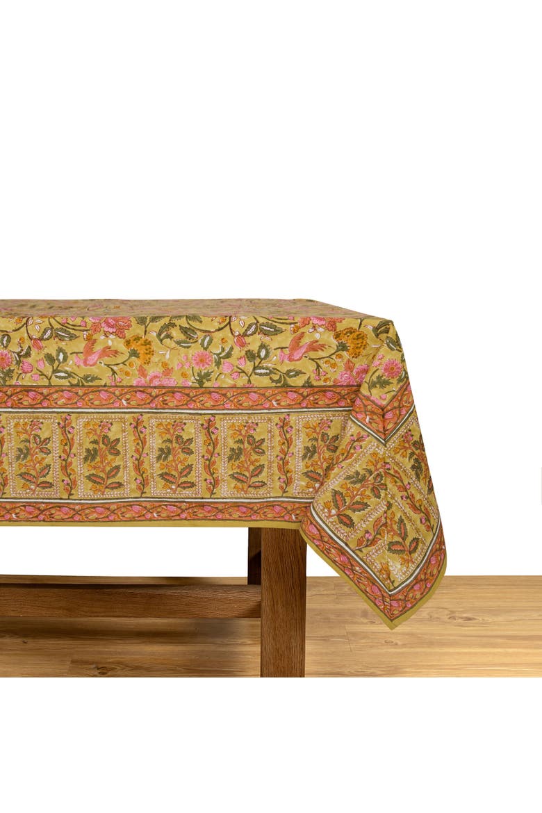 Damaris Tablecloth, Main, color, Pink, Mustard 59" x 86"