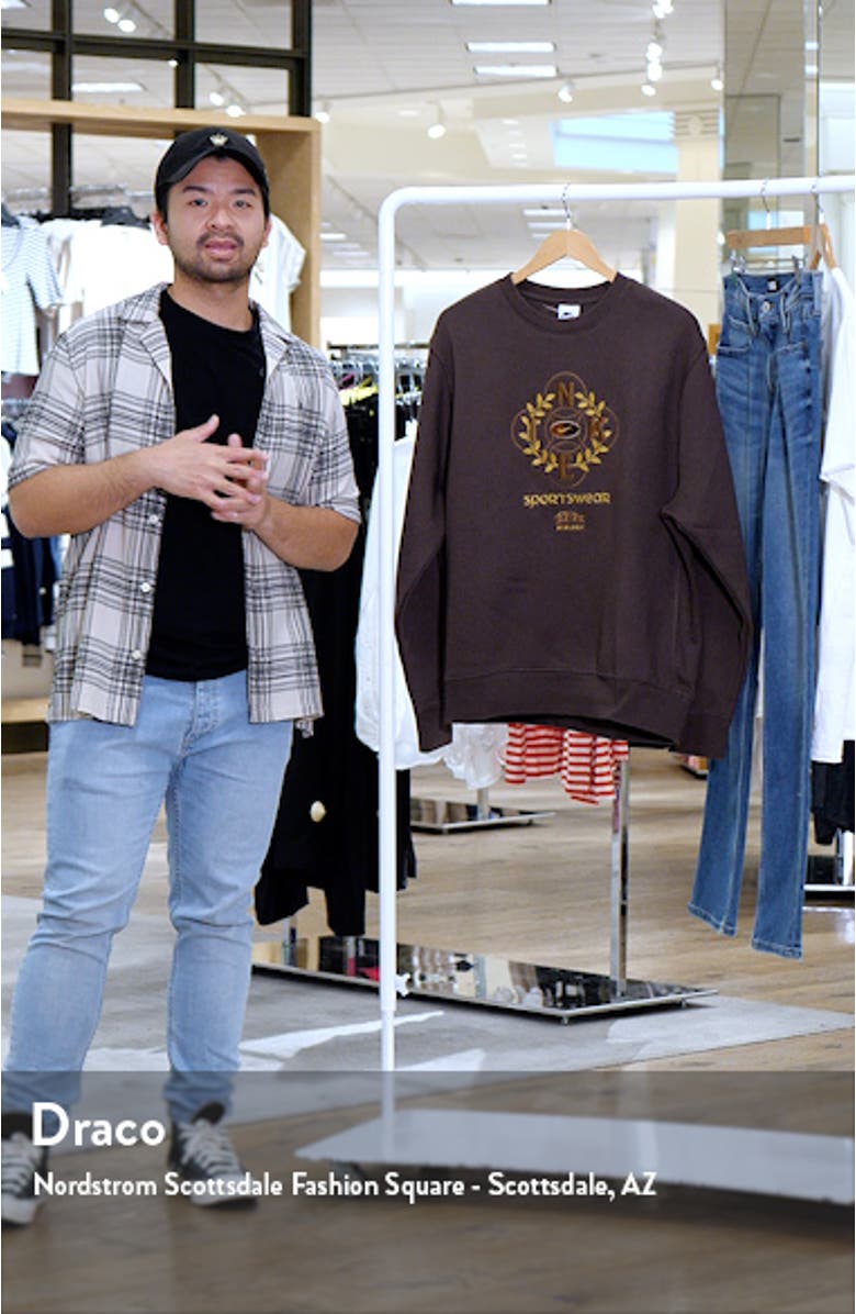 Sportswear Club Embroidered Crewneck Sweatshirt, sales video thumbnail