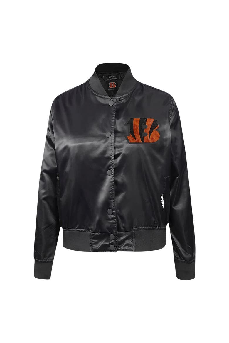 Women's Pro Standard Black Cincinnati Bengals Jeweled Satin Full-Snap Jacket, Alternate, color, Black