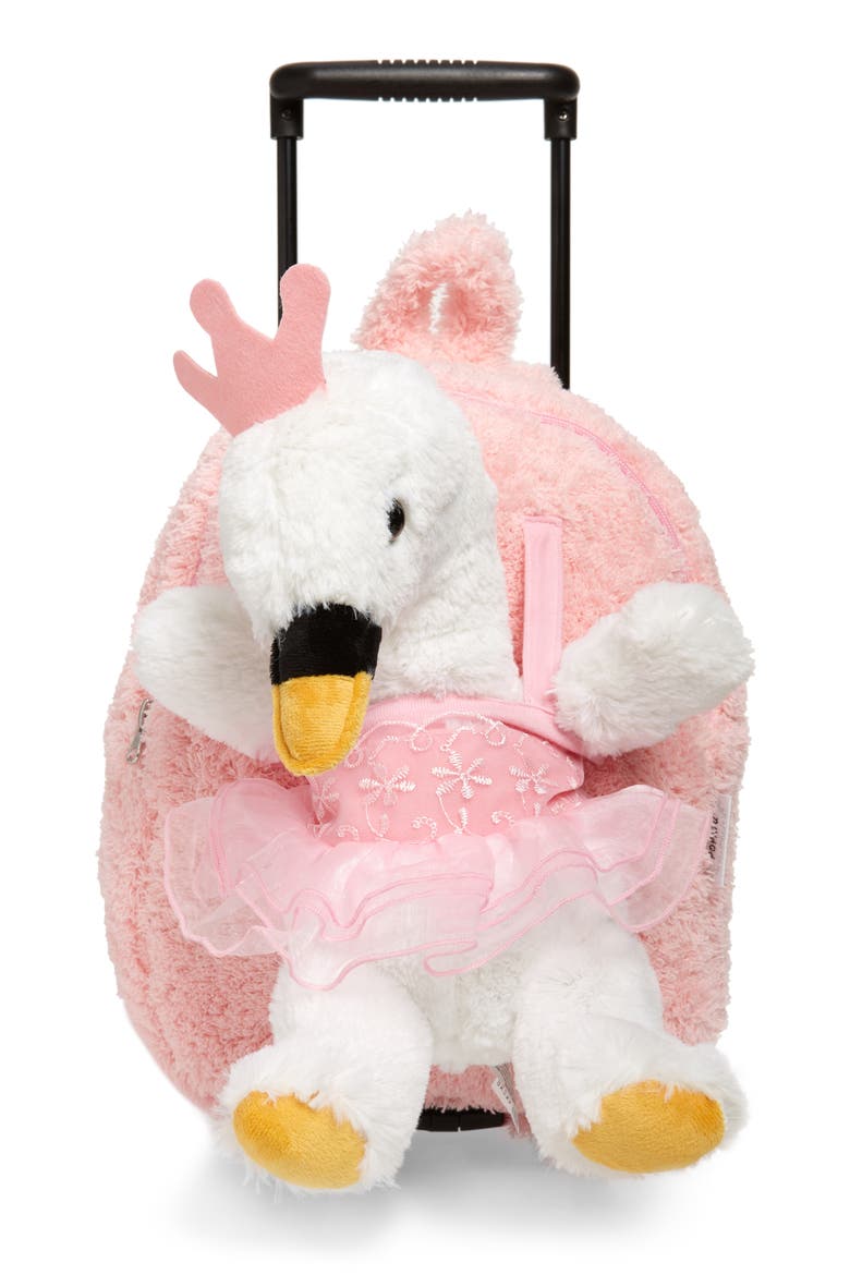 Ballet Swan Trolley Backpack, Main, color, PINK