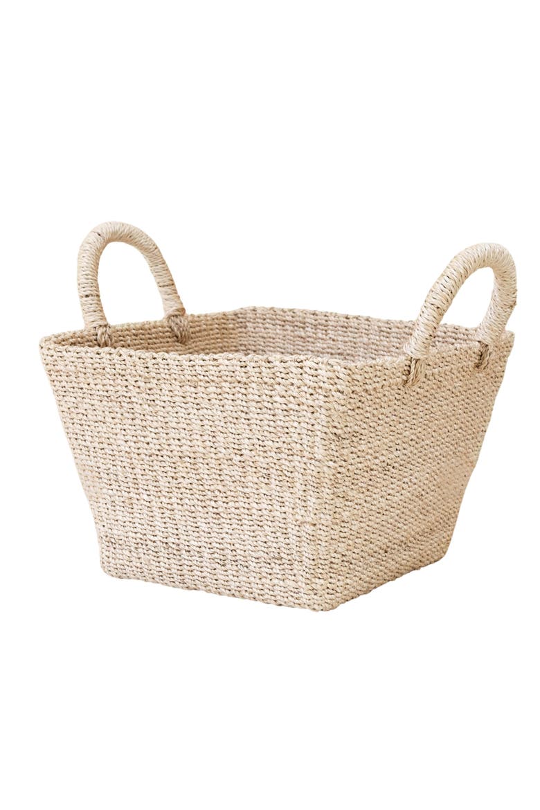 Tapered Square Tabletop Basket with Handles, Main, color, Natural