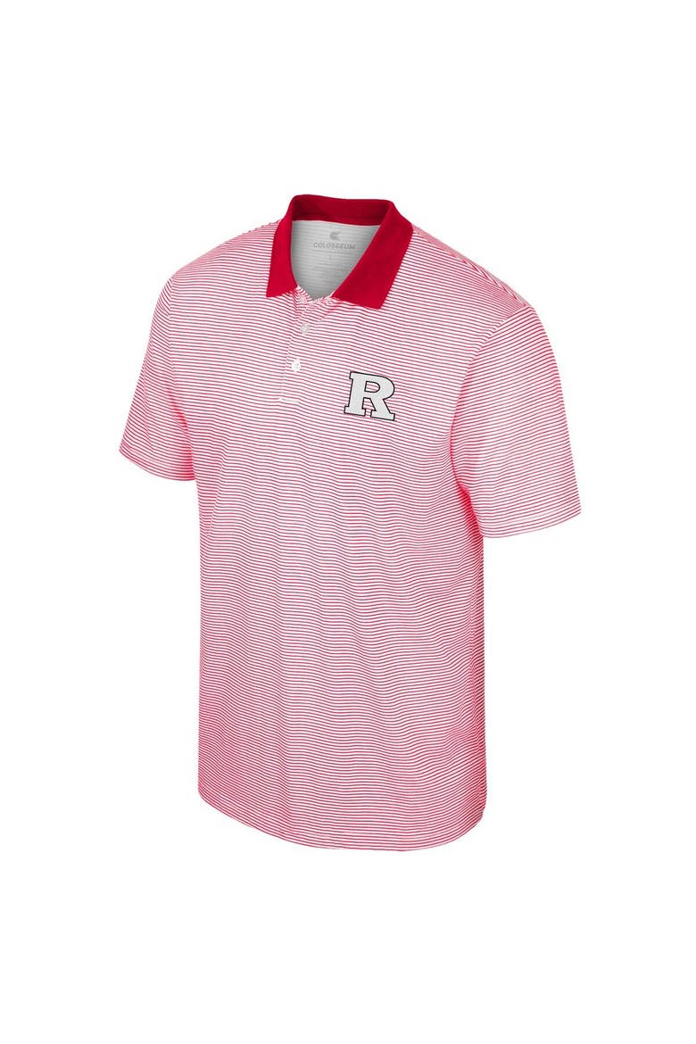 Men's Colosseum White/Scarlet Rutgers Scarlet Knights Print Stripe Polo, Alternate, color, White