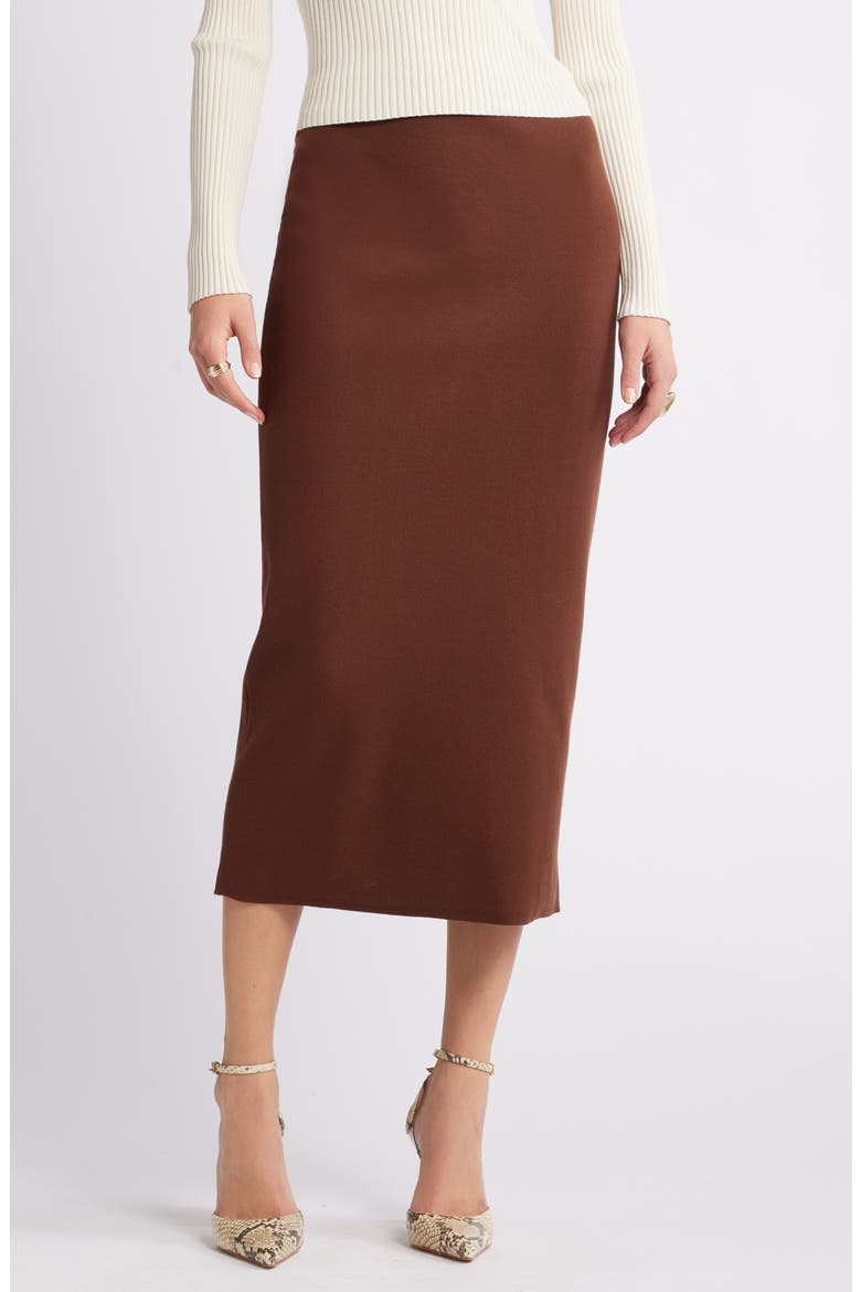 Luxe Sculpt Maxi Skirt, Main, color, BROWN SOIL
