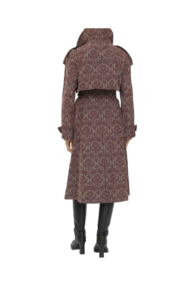 Long Baroque Viscose Blend Fitzrovia Trench Coat, Alternate, color, Duchess red