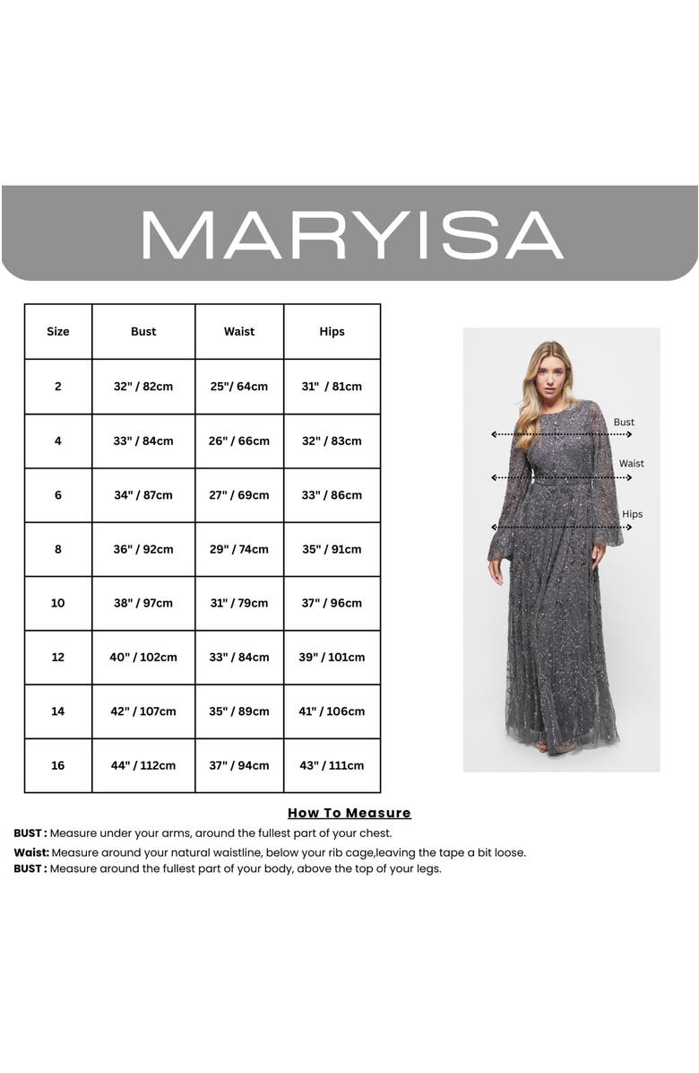 MARYISA Occasion Modest Embellished Sequin Beaded A Line Evening Gown, Alternate, color,
