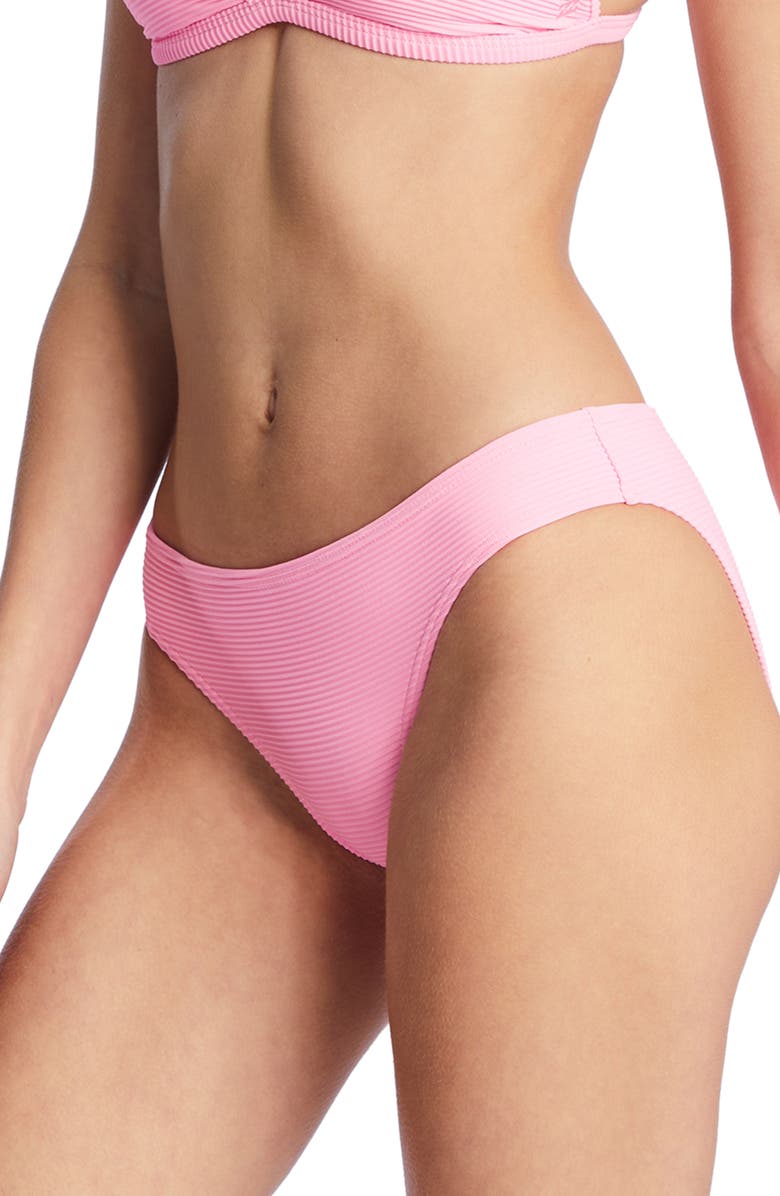 Billabong Sea Through Me Tan Lines Lowrider Bikini Bottoms, Alternate, color, Pink Daze