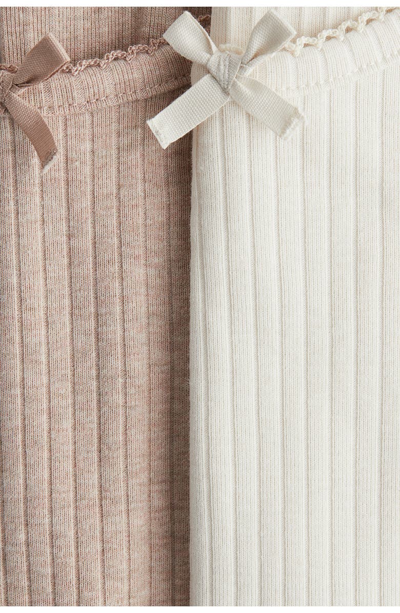 H&M 2-pack Cotton Tops, Alternate, color, Light Beige/Beige