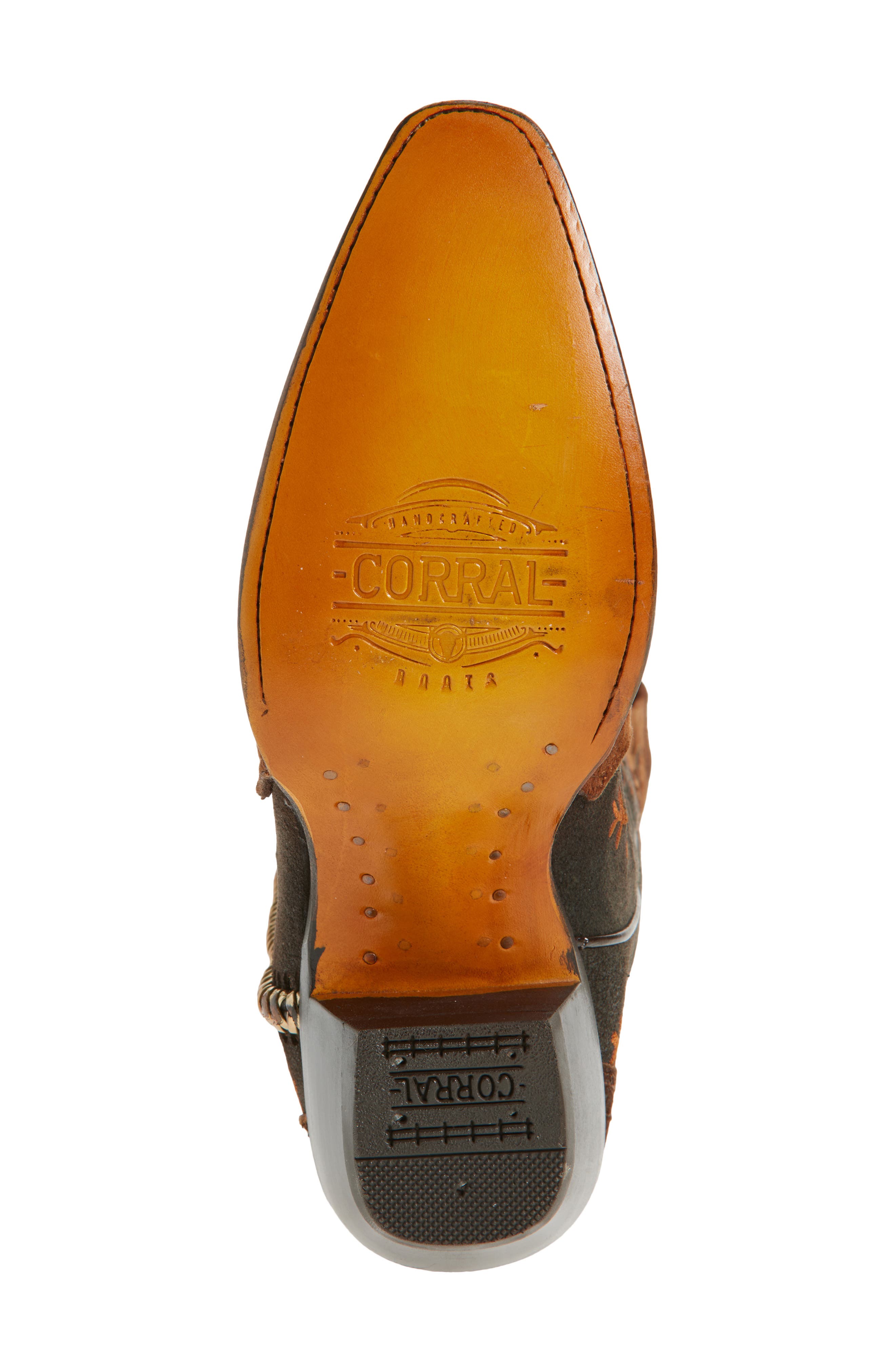 CORRAL Horseshoe Overlay Western Boot, Alternate, color, Brown