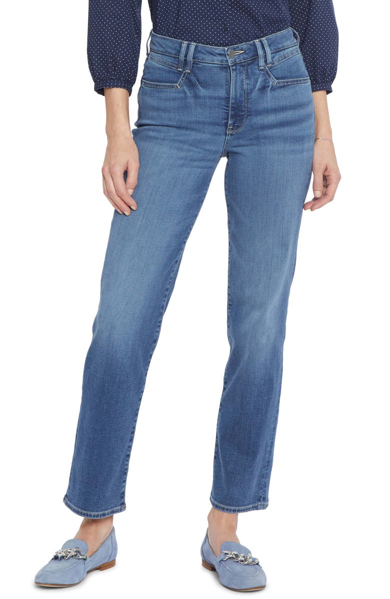 NYDJ High Waist Ankle Relaxed Straight Leg Jeans, Main, color, 