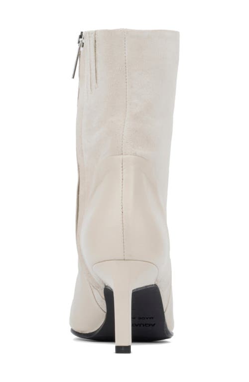 Aquatalia Rowanna Mixed Leather Stiletto Booties In White
