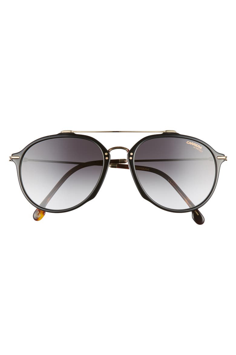 55mm Round Sunglasses, Alternate, color, BLACK HAVANA