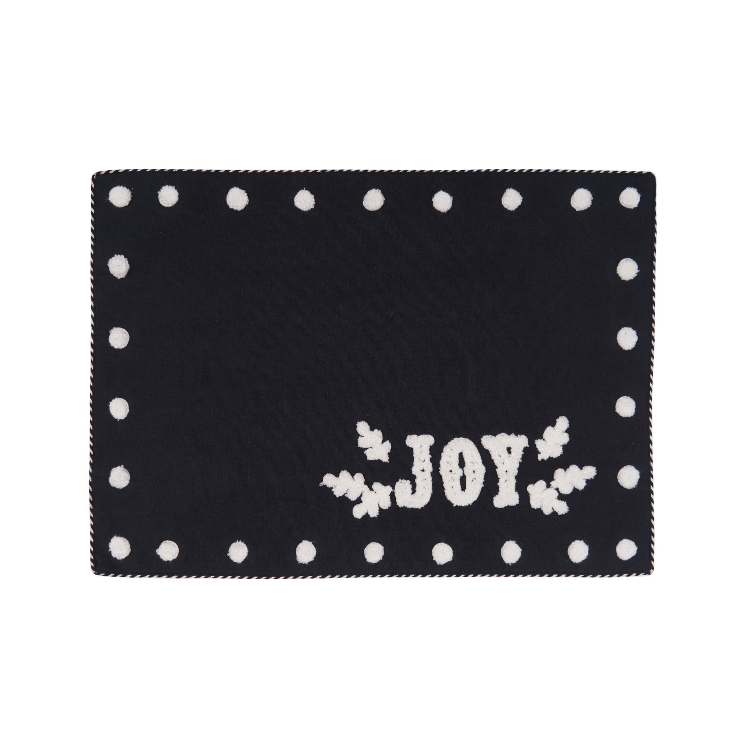 Carol & Frank Nordic Joy Onyx Placemats Set Of 4, 14" X 20" In Black