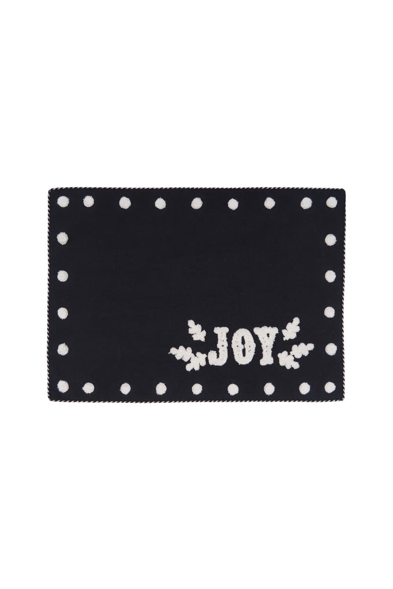 Nordic Joy Onyx Placemats Set of 4, 14" x 20", Main, color, Black
