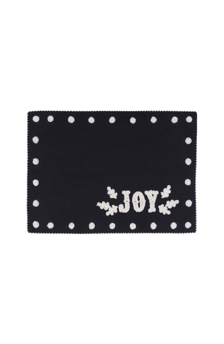 carol & frank Nordic Joy Onyx Placemats Set of 4, 14" x 20", Main, color, Black