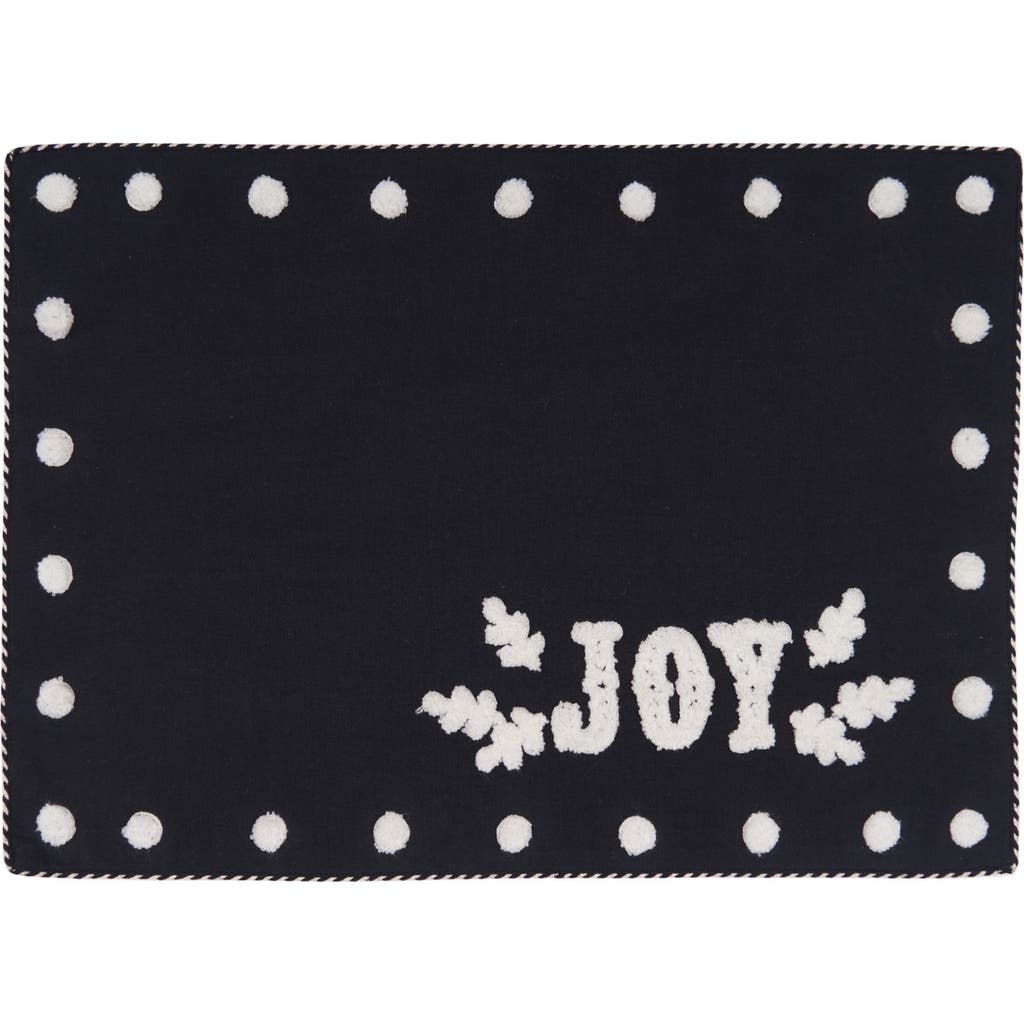 Carol & Frank Nordic Joy Onyx Placemats Set Of 4, 14" X 20" In Black
