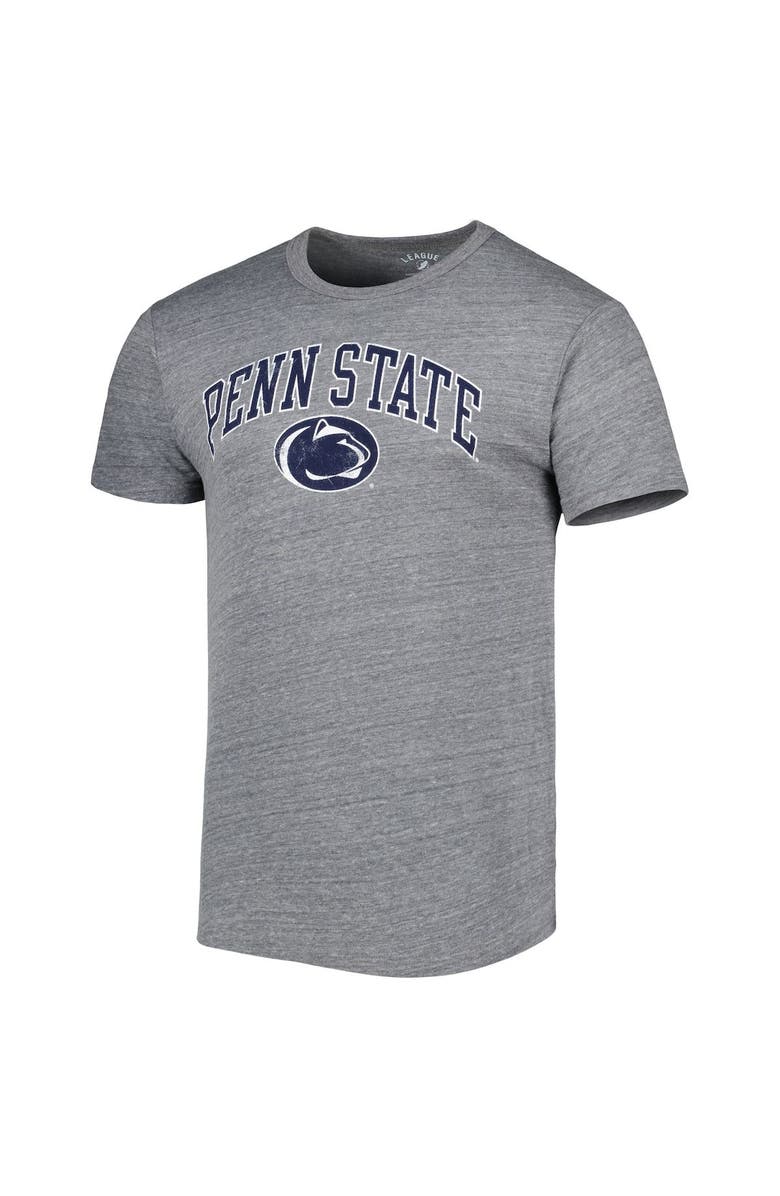 LEAGUE COLLEGIATE WEAR Men's League Collegiate Wear Heather Gray Penn State Nittany Lions 1965 Arch Victory Falls Tri-Blend T-Shirt, Alternate, color,