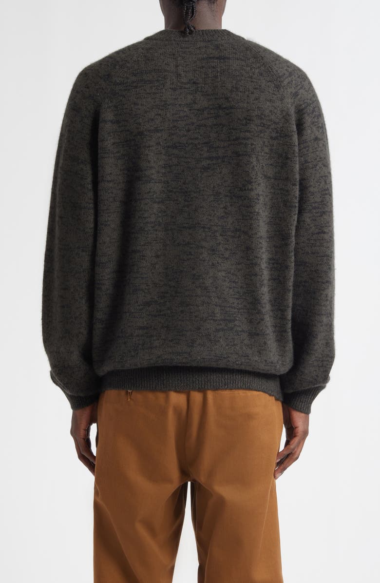 FRENCKENBERGER BF Cashmere & Wool V-Neck Sweater, Alternate, color, Black Olive / Black