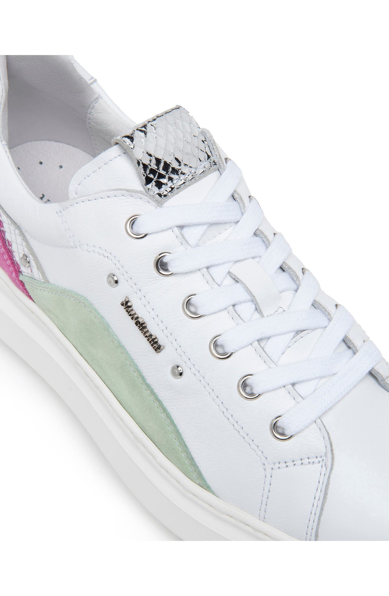 NeroGiardini Retro Colorblock Platform Sneaker, Alternate, color, White