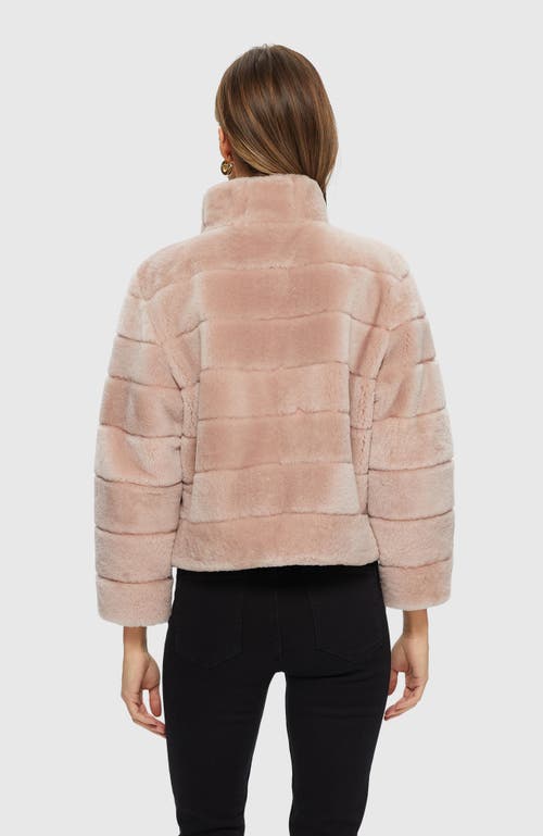 Gorski Horizontal Lamb Shearling Bracelet-sleeve Jacket In Pink