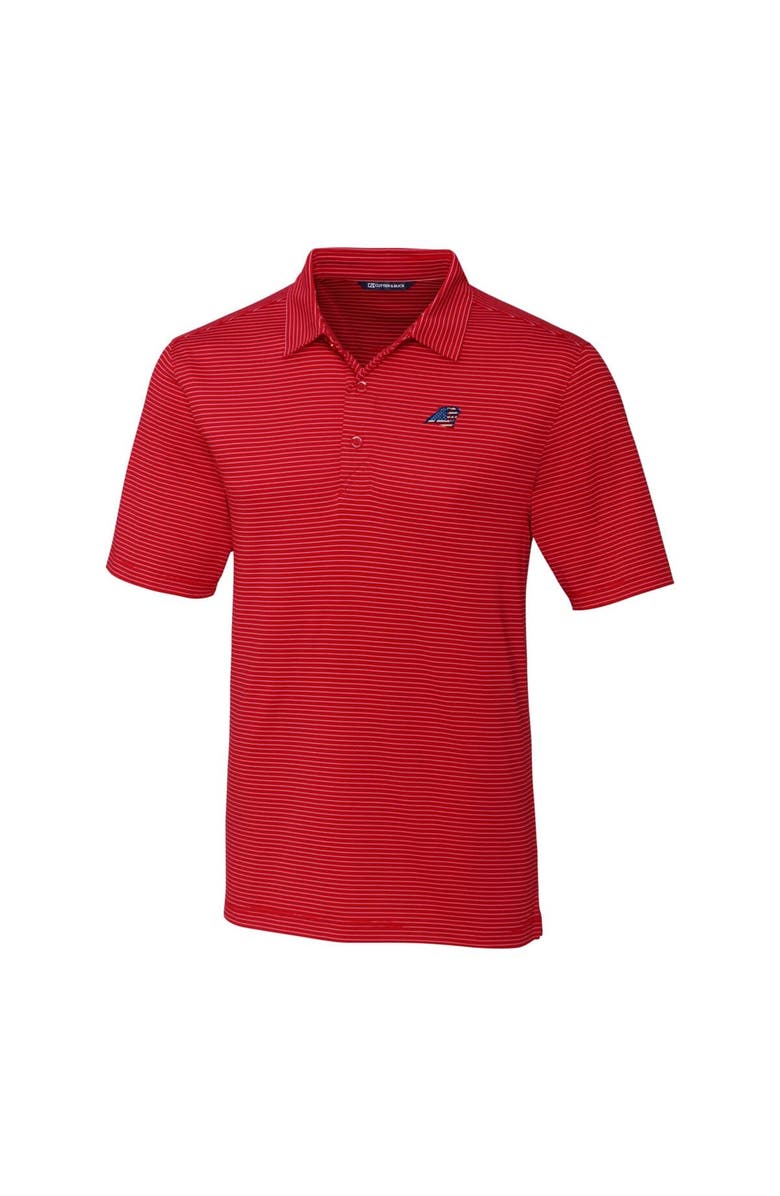 Cutter & Buck Men's Cutter & Buck Red Carolina Panthers Forge Pencil Stripe Polo, Alternate, color, 