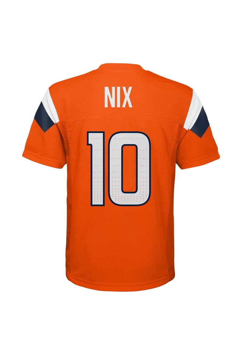 Youth Bo Nix Orange Denver Broncos Replica Player Jersey, Alternate, color, Orange