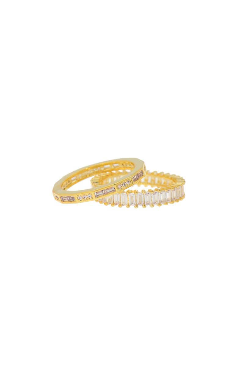 NORDSTROM RACK 2-Piece Gold-Tone CZ Ring Set, Alternate, color, 