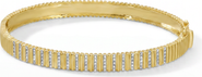 BY ADINA EDEN Diamond Pave Ridged Bangle Bracelet 14K