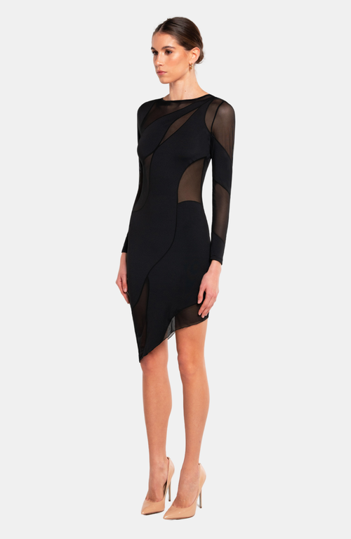 Ow Collection Spiral Long Sleeve Dress