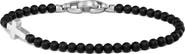 Vincero Onyx Bead Cross Bracelet
