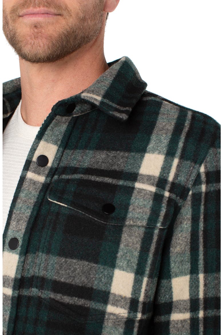 Front Snap Shirt Jacket, Alternate, color, SPRUCE/ BLACK MULTI